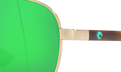 Shop Costa Del Mar Peli 57mm Polarized Pilot Sunglasses In Green