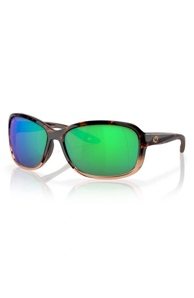 Shop Costa Del Mar Seadrift 58mm Polarized Square Sunglasses In Green