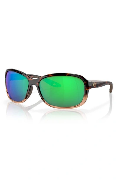 Costa Del Mar Seadrift 58mm Polarized Square Sunglasses In Green