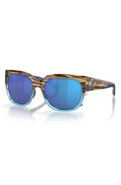 Shop Costa Del Mar Waterwoman 55mm Mirrored Polarized Pillow Sunglasses In Blue Mirror