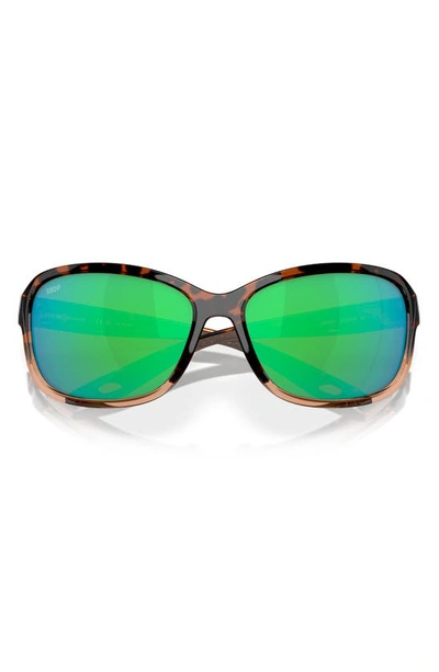 Shop Costa Del Mar Seadrift 58mm Polarized Square Sunglasses In Green