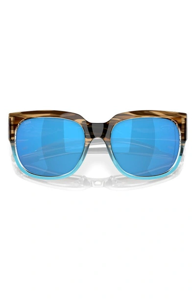 Shop Costa Del Mar Waterwoman 55mm Mirrored Polarized Pillow Sunglasses In Blue Mirror