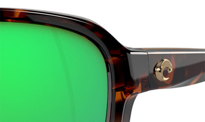 Costa Del Mar Seadrift 58mm Polarized Square Sunglasses In Green
