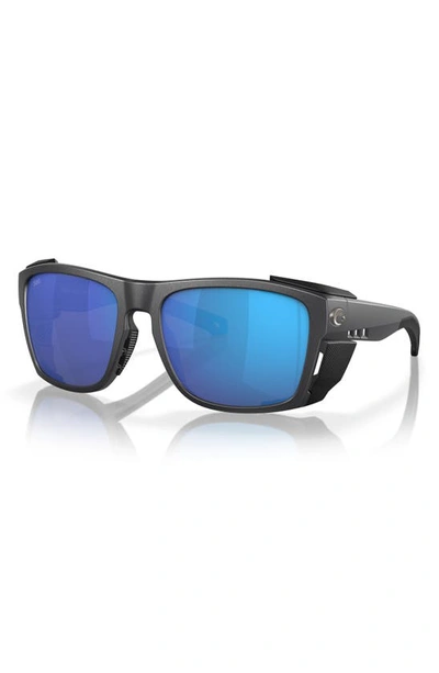 Shop Costa Del Mar King Tide 6 58mm Polarized Rectangular Sunglasses In Blue