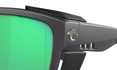 Costa Del Mar King Tide 6 58mm Polarized Rectangular Sunglasses In Green