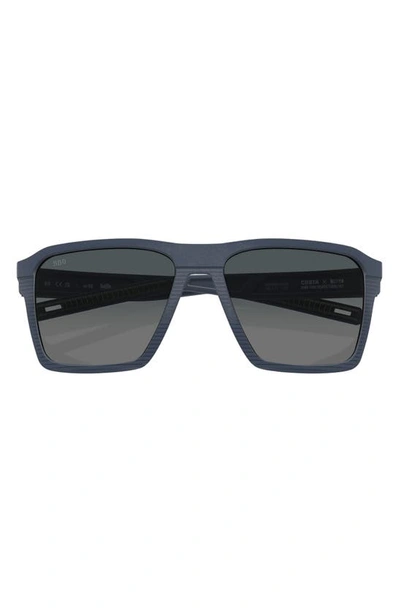 Costa Del Mar Antille 58mm Gradient Polarized Square Sunglasses In Blue