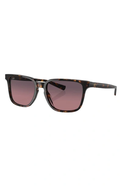Costa Del Mar Kailano 53mm Gradient Polarized Square Sunglasses In Tortoise