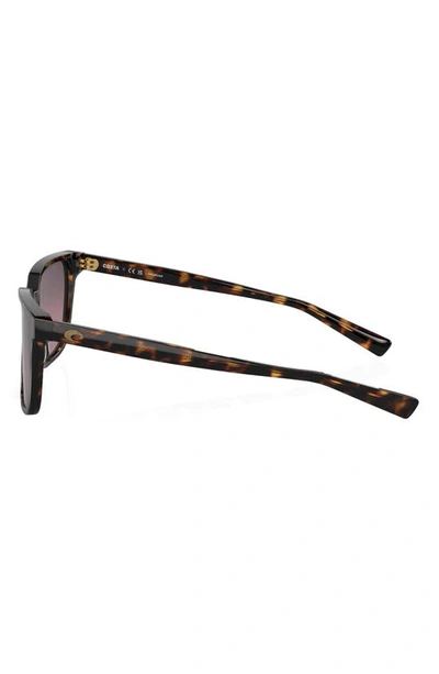 Costa Del Mar Kailano 53mm Gradient Polarized Square Sunglasses In Tortoise