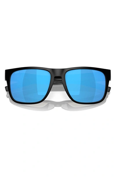 Shop Costa Del Mar Spearo 56mm Polarized Square Sunglasses In Black/ Blue