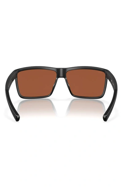 Costa Del Mar Rinconcito 60mm Polarized Rectangular Sunglasses In Black Green