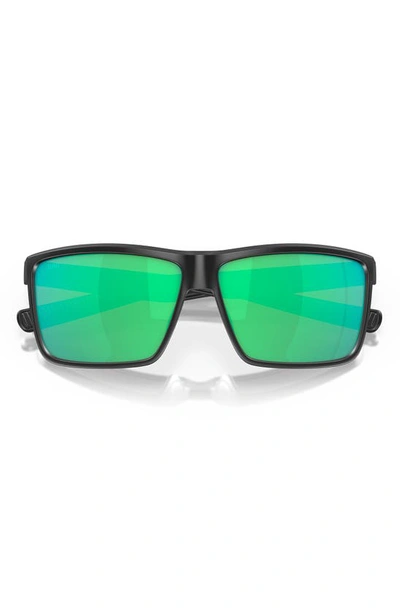Shop Costa Del Mar Rinconcito 60mm Polarized Rectangular Sunglasses In Black Green