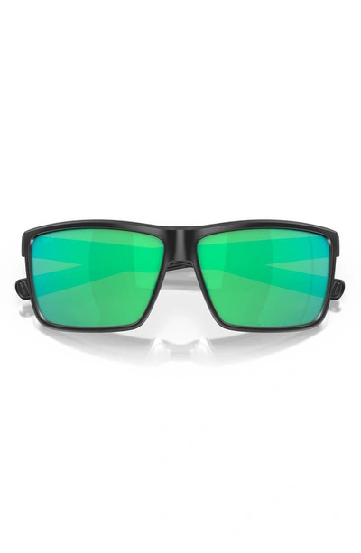 Costa Del Mar Rinconcito 60mm Polarized Rectangular Sunglasses In Black Green