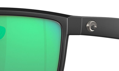 Costa Del Mar Rinconcito 60mm Polarized Rectangular Sunglasses In Black Green