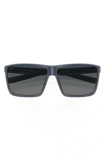 Costa Del Mar Rincon 63mm Gradient Polarized Oversize Rectangular Sunglasses In Grey Gradient