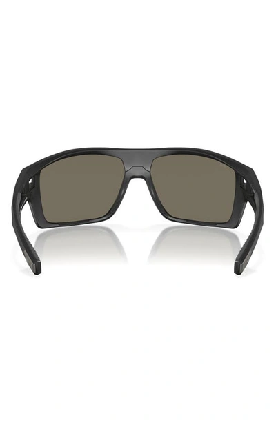Shop Costa Del Mar Diego 62mm Mirrored Polarized Oversize Rectangular Sunglasses In Matte Black