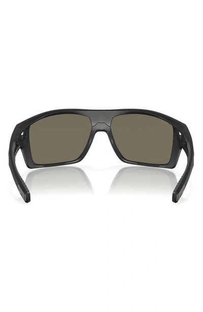 Costa Del Mar Diego 62mm Mirrored Polarized Oversize Rectangular Sunglasses In Matte Black
