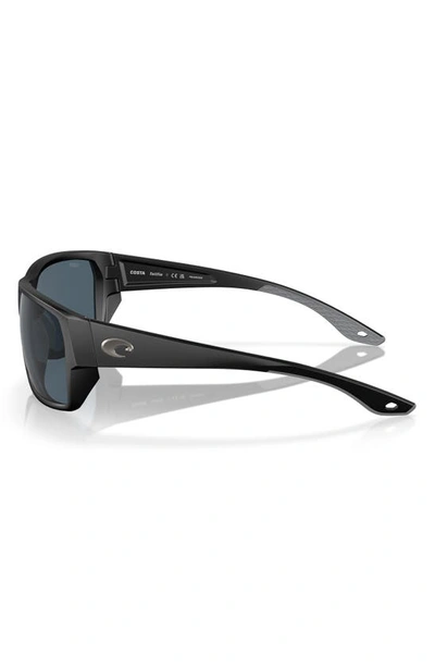 Shop Costa Del Mar Tailfin 60mm Polarized Rectangular Sunglasses In Black Grey