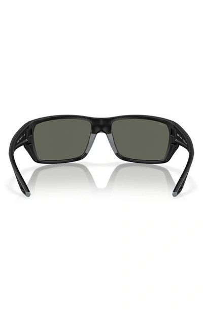 Shop Costa Del Mar Tailfin 60mm Polarized Rectangular Sunglasses In Matte Black