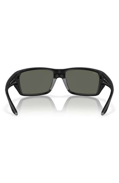Costa Del Mar Tailfin 60mm Polarized Rectangular Sunglasses In Matte Black
