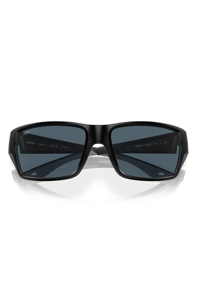 Shop Costa Del Mar Tailfin 60mm Polarized Rectangular Sunglasses In Black Grey