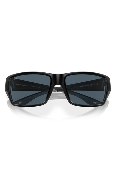 Costa Del Mar Tailfin 60mm Polarized Rectangular Sunglasses In Black Grey