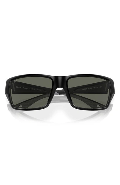 Costa Del Mar Tailfin 60mm Polarized Rectangular Sunglasses In Matte Black