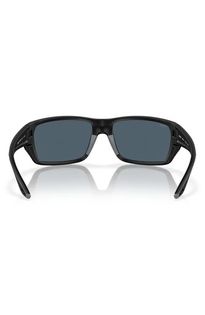 Costa Del Mar Tailfin 60mm Polarized Rectangular Sunglasses In Black Grey