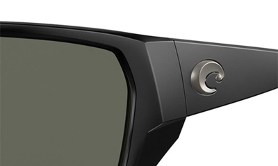 Costa Del Mar Tailfin 60mm Polarized Rectangular Sunglasses In Matte Black