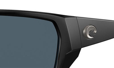 Costa Del Mar Tailfin 60mm Polarized Rectangular Sunglasses In Black Grey