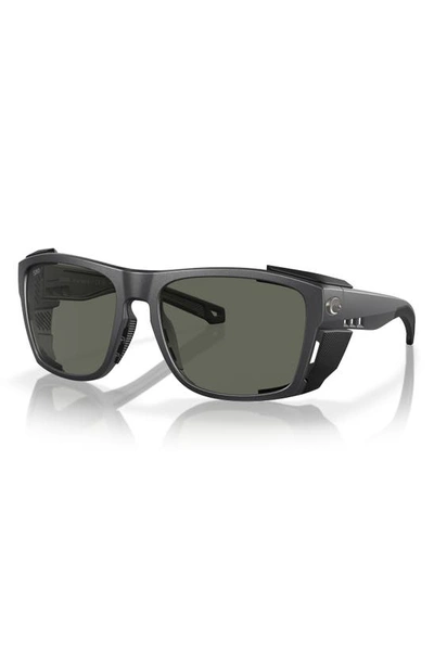 Shop Costa Del Mar King Tide 6 58mm Polarized Rectangular Sunglasses In Gray