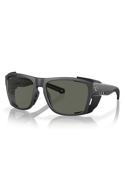 Costa Del Mar King Tide 6 58mm Polarized Rectangular Sunglasses In Gray