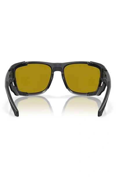 Costa Del Mar King Tide 6 58mm Polarized Rectangular Sunglasses In Black Silver