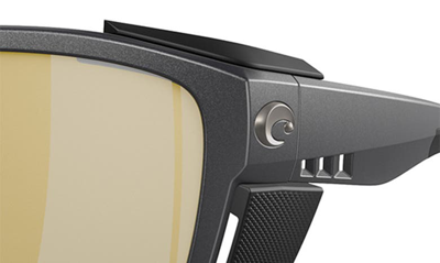 Costa Del Mar King Tide 6 58mm Polarized Rectangular Sunglasses In Black Silver