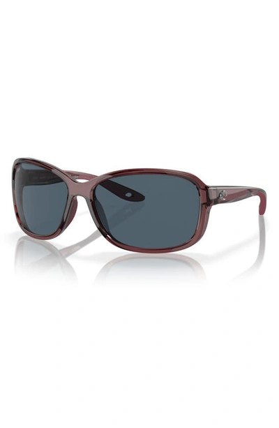Shop Costa Del Mar Seadrift 58mm Polarized Square Sunglasses In Brown/ Grey