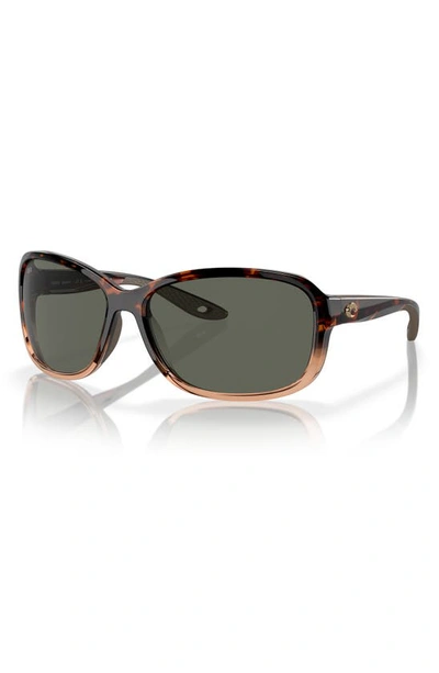 Shop Costa Del Mar Seadrift 58mm Polarized Square Sunglasses In Tortoise