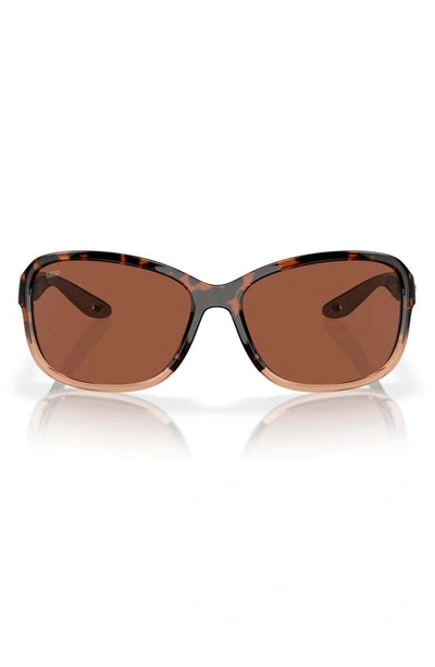 Shop Costa Del Mar Seadrift 58mm Polarized Square Sunglasses In Copper