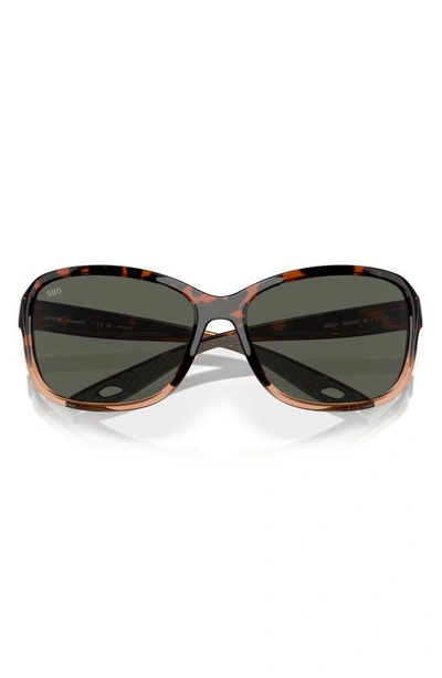 Shop Costa Del Mar Seadrift 58mm Polarized Square Sunglasses In Tortoise