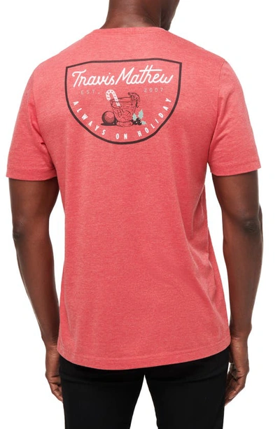Shop Travismathew Peppermintini Graphic T-shirt In Heather Red