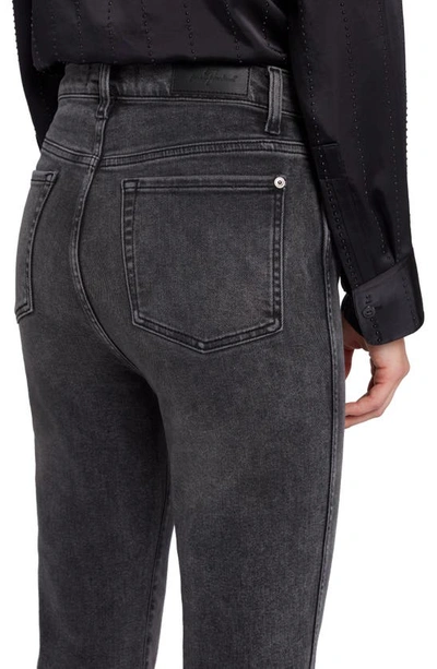 7 For All Mankind Frayed High Waist Slim Kick Flare Jeans In Silent Night
