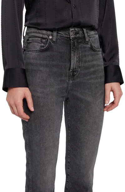 7 For All Mankind Frayed High Waist Slim Kick Flare Jeans In Silent Night