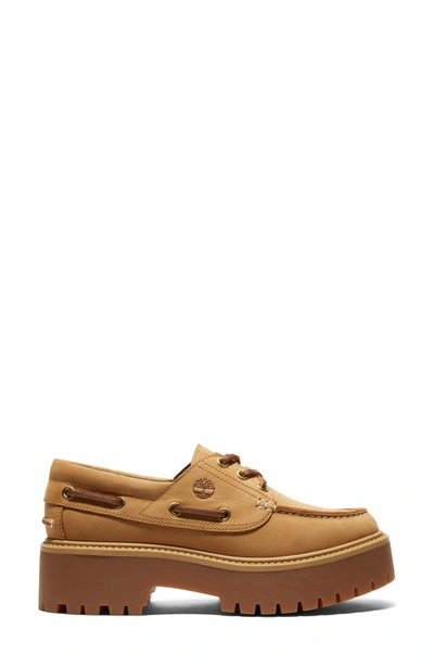 Shop Timberland Stone Street Platform Boat Shoe In Wheat