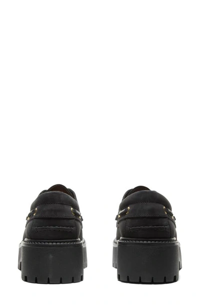 Shop Timberland Stone Street Platform Boat Shoe In Black