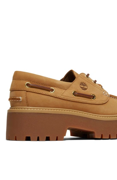 Shop Timberland Stone Street Platform Boat Shoe In Wheat