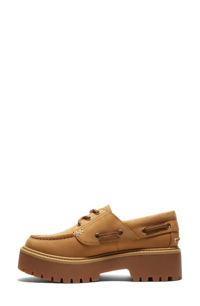 Shop Timberland Stone Street Platform Boat Shoe In Wheat