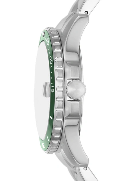 Shop Fossil Blue Dive Bracelet Watch, 42mm In Silver
