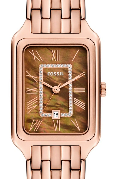 Shop Fossil Raquel Bracelet Watch, 26mm In Rose Gold