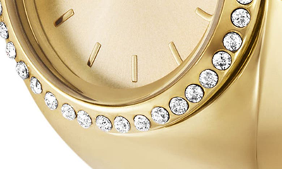 Fossil Women's Ring Watch Two-hand Gold-tone Stainless Steel Bracelet Watch, 15mm In Gold