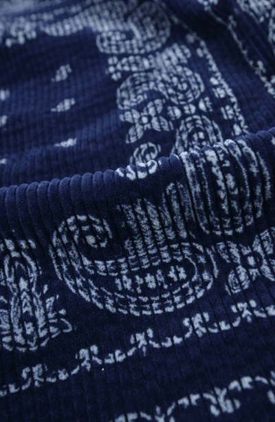 Hiroshi Kato The Vise Cotton Corduroy Chore Shirt Jacket In Navy Bandana