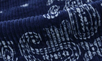 Hiroshi Kato The Vise Cotton Corduroy Chore Shirt Jacket In Navy Bandana