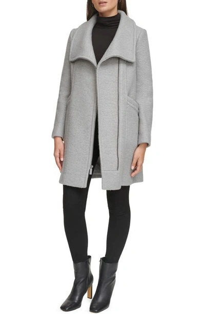 Kenneth Cole Wool-blend Coat In Light Grey